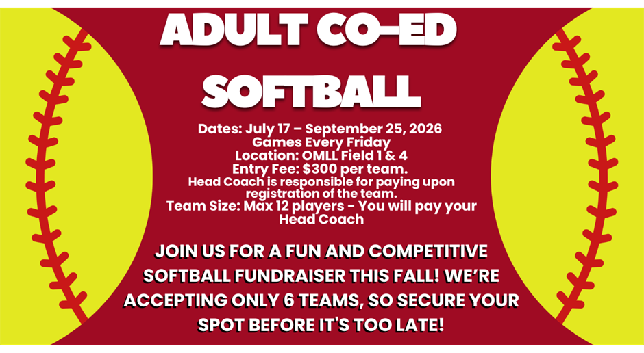 Adult Softball Fundraiser